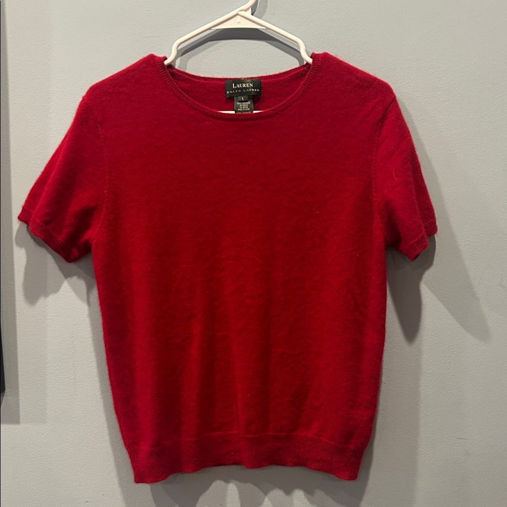 Lauren Ralph Lauren Red Cashmere Tee